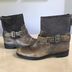 Franco Sarto leather and suede moto boots
